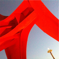 eagle sculpture and space needle