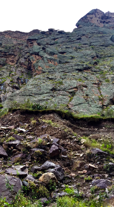 cliff-hanging pods in peru